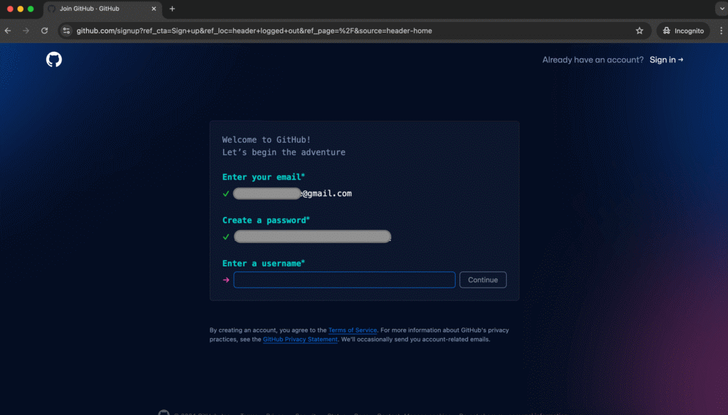 github-signup-Username
