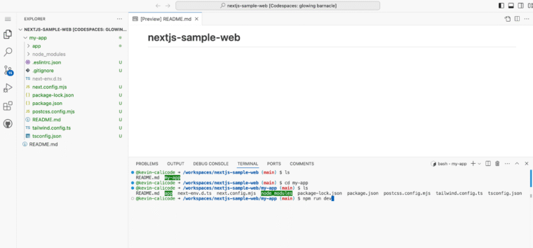 npm run devコマンド